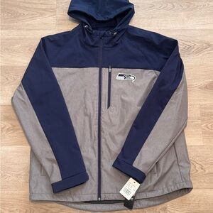 Brand New Seattle Seahawks Blue and Gray NFL Hooded Jacket